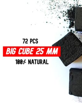 Ecocha Coconut Hookah Charcoal Cube 25mm (72 pcs, 1 kg)