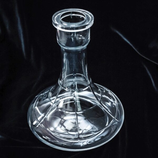 MP Clear Glass hookah Base Square Cut - hookah vase, glass flask for hookah