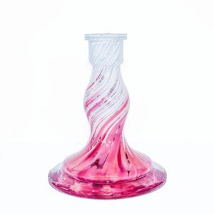 MP Pink White Handmade Glass hookah Base
