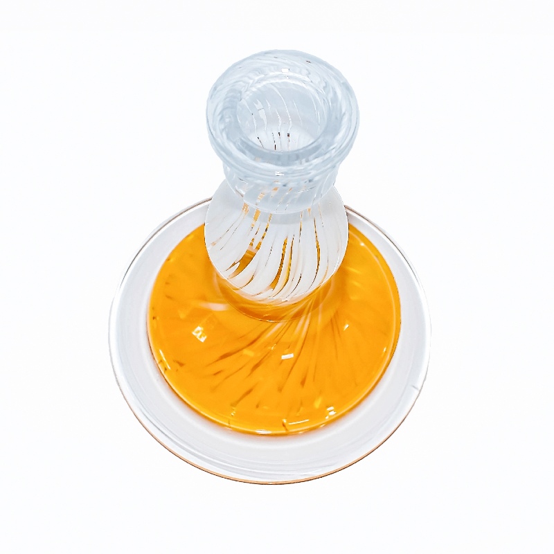 MP Yellow White Handmade Glass Base Vase buy cyprus shisha online