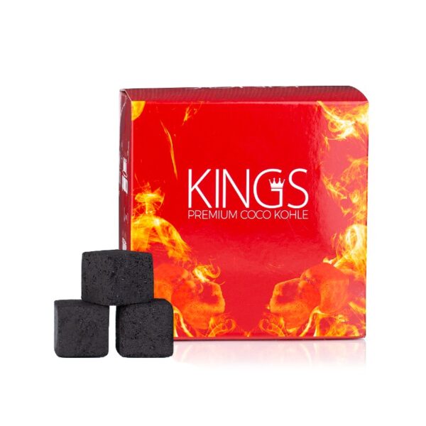 KINGS Coconut hookah natural Charcoal Cube 26mm (64 pcs, 1 kg)