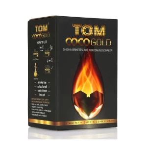 TOM COCO Gold Coconut Shisha Charcoal Cube 25mm (72 pcs, 1 kg)
